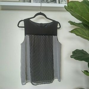 Ann Taylor Black and White Tank - M